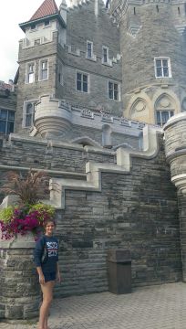 August 2015 - In front of the imposing Casa Loma in Toronto