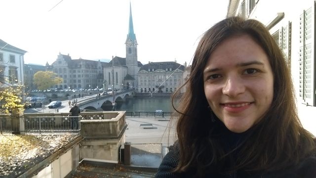 October 2016 - Trip to Zurich, Switzerland; Fraumünster in the background