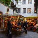 Tiny Christmas market behind Mozart's birth house