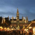 Rathaus Christmas Market at night