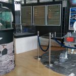 The moon rock in the glass case on the left is 4.5 billion years old and on permanent loan from NASA.