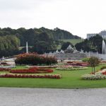 The Neptune Fountain sits between the Great Parterre (i.e. the garden) and the Gloriette (i.e. the imperial-styled gazebo).
