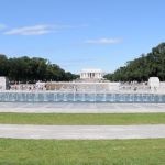 The World War II Memorial (with the Lincoln Memorial in the background)