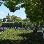 The Korean War Veterans Memorial depicts 19 soldiers as a platoon.