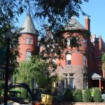 These houses both go all out for Halloween. One year, the house on the right had a far superior decoration plan. The house to the left just hung the white flag on their house, as a sign of surrender for that year.