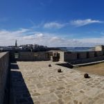 Panoramic view of the beach, the city and the Fort building